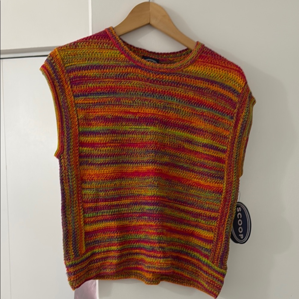 Scoop NYC Multicolor Striped Sleeveless Knit Tank
